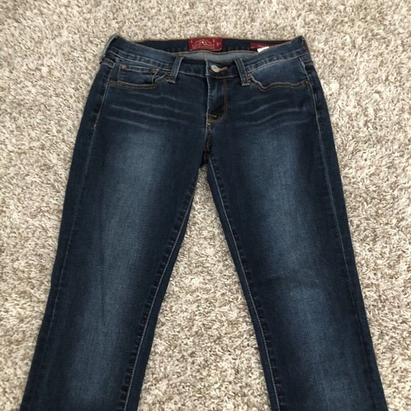 Lucky Brand Charlie Skinny Jeans  Solid Denim Dark Wash Casual Cotton Size 26/2 - Picture 3 of 11
